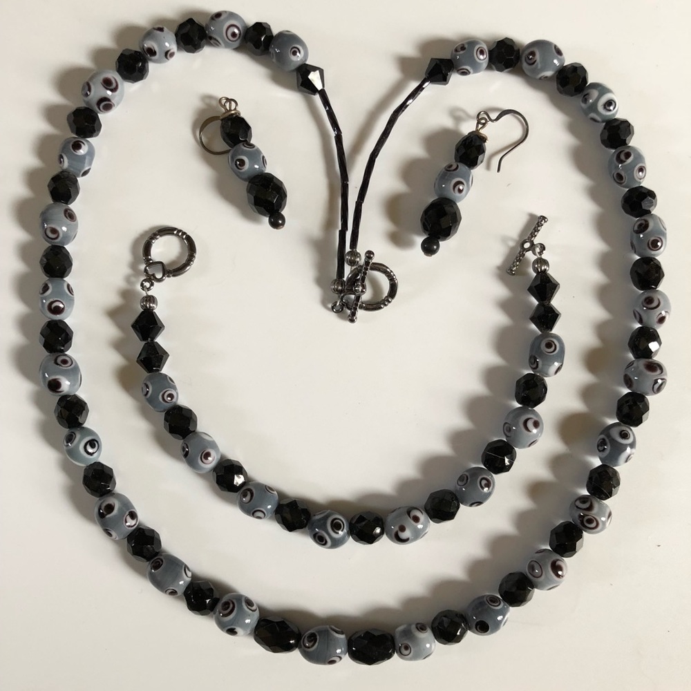 Black & Gray Necklace Set